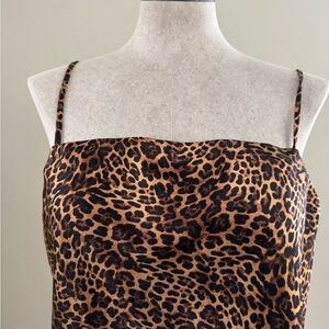 GAP Leopard Print Satin Cami XL Tall Converts to Strapless